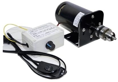 Smerigliatrice elettrica for tornio ad alta velocità fai-da-te, set for trapano da banco regolatore di con motore a magnete permanente CC 350 W 400-7000 giri/min,Alta Efficienza