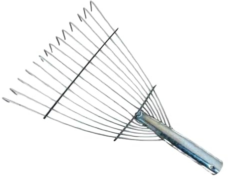 Râteau à Feuilles Sans Manche, Râteau de Jardin Télescopique, Tête de Râteau à Feuilles de Rechange en Acier, Râteau pour Le Nettoyage des Pelouses et Le Ramassage des Feuilles, 14 Dents 42x40cm