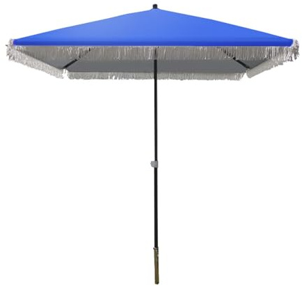 HSHBGS Ombrellone da Esterno, Ombrellone Rettangolare da Balcone 2x2m, Parasole da Giardino per Terrazze e Patio, Robuste Stecche in Acciaio, Senza Base(Blue)