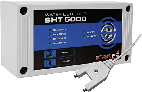 Schabus SHT 5000 WASSERMELDER mit Ultraschallsensor, 100dB Alarm, Batteriebetrieben, 30m Reichweite