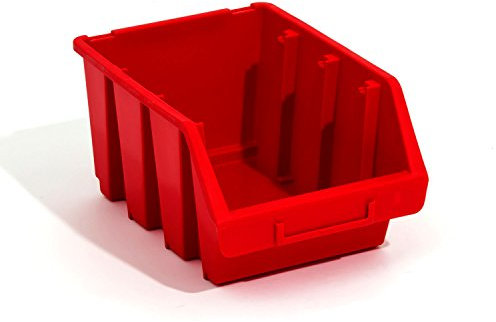 1 x Ergo L+ Rojo apilables Cajas de almacenamiento caja de plástico 170x240x126