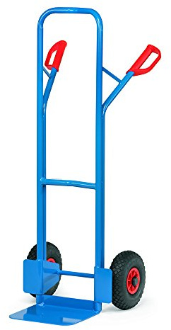 Fetra Stahlrohrkarre, Traglast 300 kg, Schaufel, Luftbereifung, 1 Stück, 1300 x 580 mm, blau, B1325L