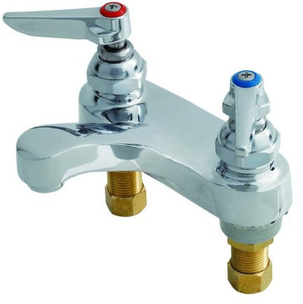 T&S Brass B-0871-CR Centerset Mixing Faucet with Ceramic Cartridges and B-0199-03 Male Aerator