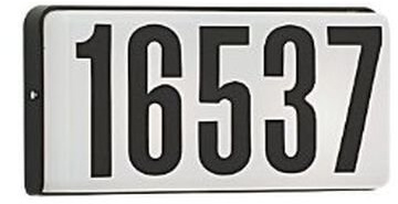 Lighted LED Address Light, Low Voltage, Rust Free, Rectangular Address Light with Black Sticker Numbers