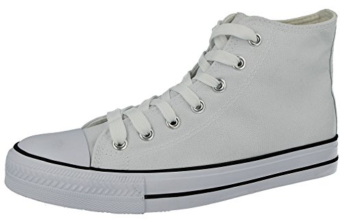 Ladies Baltimore/Academy Low Hi Top Canvas Toe Cap Lace up Pumps Plimsoll All Star Trainers Casual Shoes Boots Size 13-8