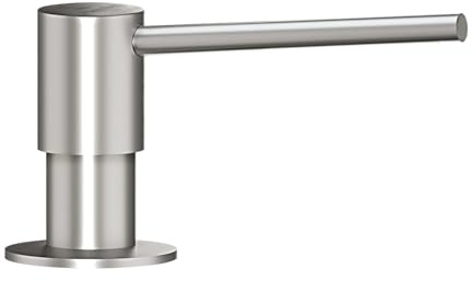 Villeroy & Boch Tvålpump kökstillbehör, inbyggd diskmedelsdispenser av rostfritt stål, kapacitet 250 ml, rund, massivt rostfritt stål