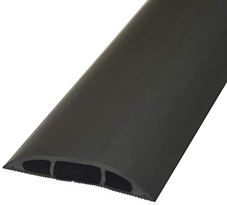 1.5m x 60mm Low Profile Rubber Floor Cable Safety Cover Protector - Conduit Tunnel Sleeve – Great for Home (Garage), Office, Warehouse – Walk Over Wire Management - Loops