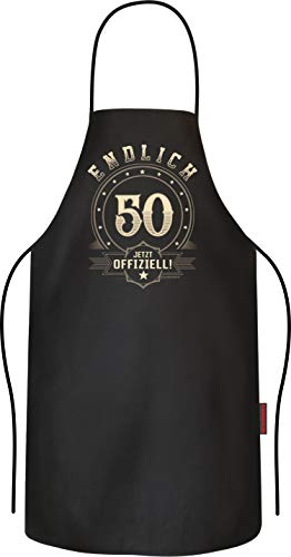 Grillschürze Kochschürze Küchenschürze als Geschenk zum 50. Geburtstag - Reine Baumwolle