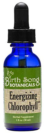 Birth Song Botanicals Energizing Chlorophyll Tincture, Super Concentrated Liquid Chlorophyll Drops, Herbal Energy Support Supplement and Internal Deodorizer, Mint Flavor 1oz Bottle