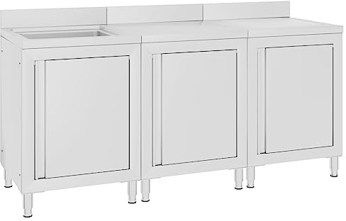vidaXL Gastro-Spülenunterschrank 180x60x96 cm Edelstahl