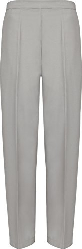 WearAll Women Elasticated Pocket Trousers Pants Grey 12W - 25L