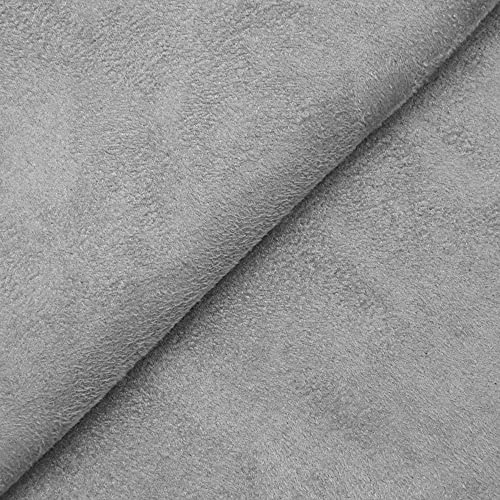 DESHOME Alessia - Stoff Meterware aus wasserabweisendem Mikrofaser, Stoffe für Sofa, Kissen, Möbelstücke, Stühle Beziehen Silber grau - 1 Meter