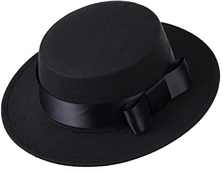 COSDREAMER Erwachsenenkostüm Spanischer Hut Schwarz Rot Matador Sombrero (Schwarz)
