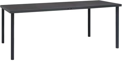 vidaXL Outdoor Esstisch Gartentisch Terrassentisch Balkontisch Gartenmöbel Tisch Anthrazit 190x90x74cm Pulverbeschichteter Stahl Glas