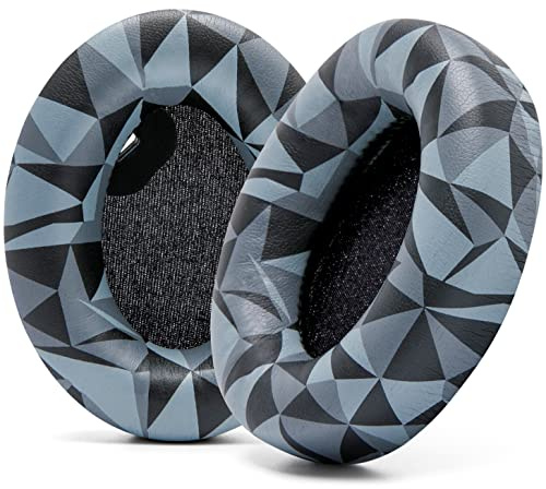 WC PadZ WH1000XM4 - Extra Thick Earpads for Sony WH1000XM4 | Made by Wicked Cushions | Soft PU Leather, Luxurious Memory Foam, Added Thickness Without Disabling Sensor | Geo Grey