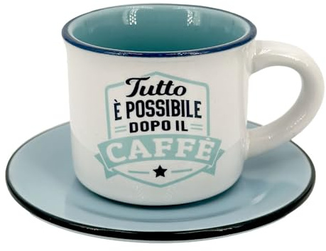 CLEARCO TAZZINA DA CAFFE' PERSONALIZZATA CON PIATTINO - TUTTO E' POSSIBILE DOPO IL CAFFE'