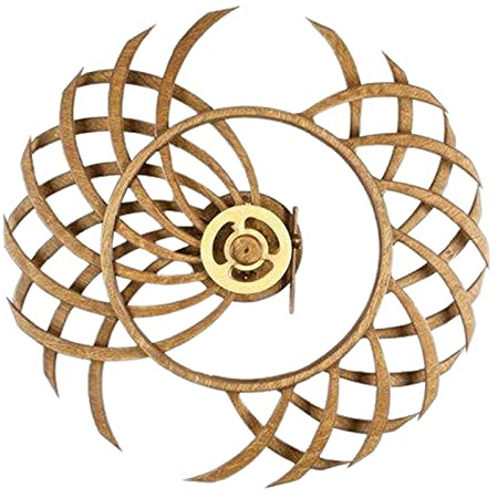 Syfinee Kinetic Energy roterande väderkvarn träsnideri väggornament, oändlighet kinetisk 3D-konst vägghängande roterande väderkvarn för vardagsrum kontorsdekoration