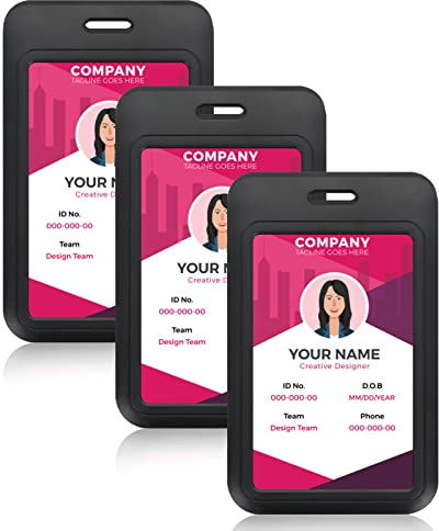 TIESOME 3 Stück Abzeichenhalter Umhängeband mit Kartenhalter, Ausweishülle Leder Busfahrkarten Hülle Schüler Kartenhülle Kartenhalter Ausweis Namensschilde für Business, Ausstellung Büro Schule