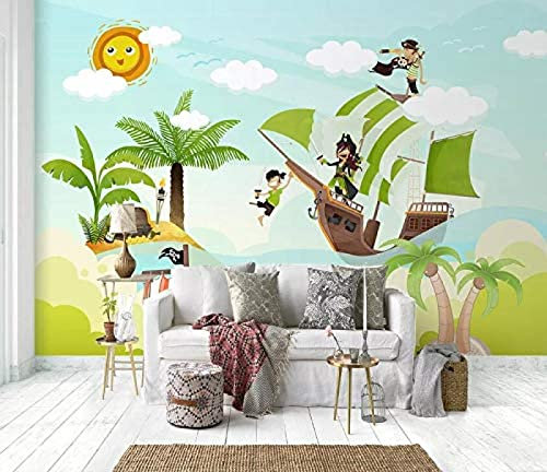 Barco Pirata Modelo 3D Tv Pared Pintado Papel Tapiz De 3D Decoración Dormitorio Fotomural Sala Mural-430cm×300cm