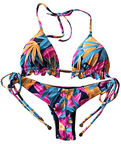 Costumi Piscina Donna Mare Due Pezzi Tanga Costumi da Bagno Vita Alta Swimwear Spiaggia Costume da Bagno Brasiliana Reggiseno Imbottito Curvy Bikini Triangolo Beachwear Sexy Push Up
