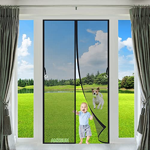 Moustiquaire Porte Fenetre Enroulable Noir 80x210cm Moustiquaire Porte Fenetre Moustiquaire sur Mesure de Porte Fermeture Automatique pour La Plupart Les Types de FenêTres
