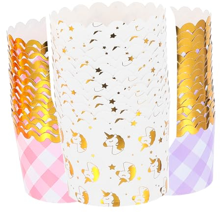 LIFKOME 50 Pezzi Pirottini Carta Muffin Cupcake Usa Getta Festa Compleanno Famiglia Picnic Contenitori Sicuro Alimenti Premium
