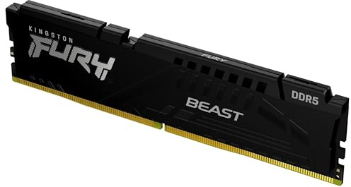 Kingston FURY Beast Schwarz DDR5 16GB 6000MT/s CL30 DIMM Desktop Gaming Speicher Einzelnes Modul AMD EXPO und Intel XMP - KF560C30BBE-16