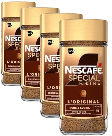 Nescafé SPECIAL FILTRE RECETTE ORIGINALE DE RETOUR, Granulée Café Soluble, Flacon de 200g (Lot de 4)
