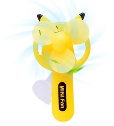 Generico Ventilatore Manuale,Cartone Animato Ventilatore A Mano Per Bambinnii,Portatile Ventilatore A Pressione Manuale Adatto Per I Viaggi All'Aperto In Ufficio A Casa,10x10cm