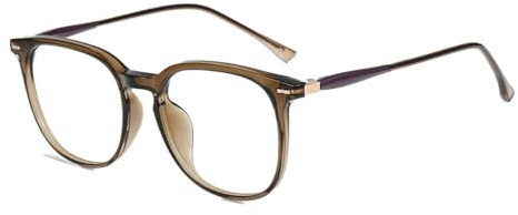Firmoo Blaulichtfilter Brille ohne Sehstärke Damen Herren Computerbrille Anti Müdigkeit, Blaulicht UV Schutzbrille TR90 Braun