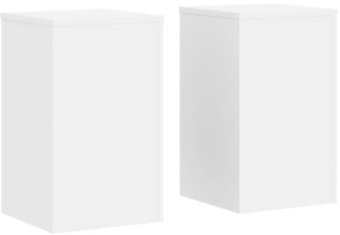 vidaXL Soportes de Plantas 2 uds Madera ingeniería Blanco 30x30x50 cm, Soporte de Flor, Soporte de Planta de casa, Mesa de Planta, Soporte de Maceta