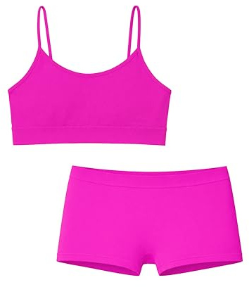 Risalti Set Top Bambina e Pantaloncini in Microfibra - Top e Culotte Bambina Morbidi, Completo Intimo Bimba Senza Cuciture ed Etichette, Bracciali Colorati Omaggio - Made in Italy