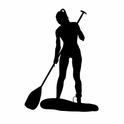 Frau Stand Up Paddling 18 x 13 cm Aufkleber Silhouette für alle glatten Flächen in vielen Farben