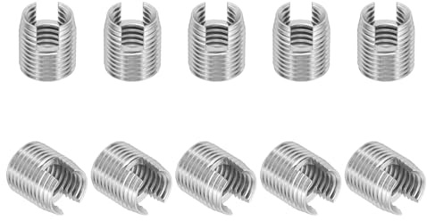 PATIKIL Insert Fileté Auto-Taraudeurs, 10 Pcs M12 x M16 x 18mm Acier Inoxydable 303 Filetage Adaptateur Réducteur Vis à Fente Inserts de Réparation Écrous Manchon