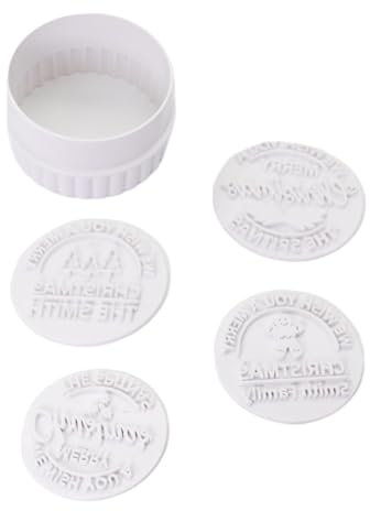 Frohe Christmas - Set di 4 stampini per biscotti fatti a mano, per biscotti di Natale, per bambini, timbri in silicone e metallo per decorazioni, decorazioni natalizie