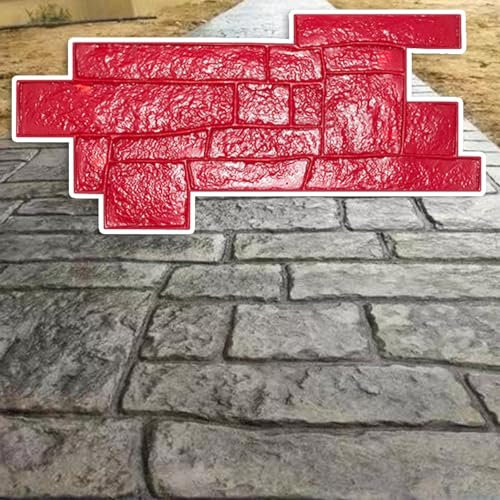 WJFTODAY Große Zementformen zum dekorativen Stempeln, Strukturmatte für Steinfliesen und tiven Stempeln, Strukturmatte für Steinfliesen und Beton, Betonstempelwerkzeuge für Gärten/Gehwege/Parks/Pools