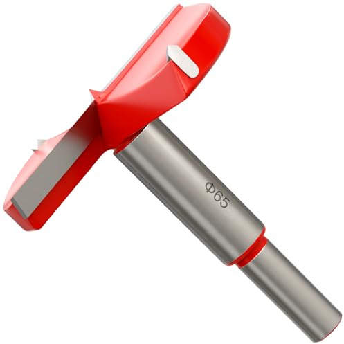 CSOOM Forstner Broca Forstner de 65 mm para madera, brocas Forstner con vástago redondo, accesorios para taladro