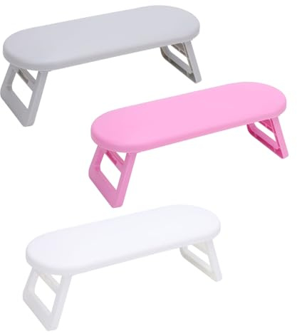 Pack of 3 Non-Slip Nail Armrests, Portable, Foldable, Simple Manicure Hand Cushion Stand for Nail Salon at Home