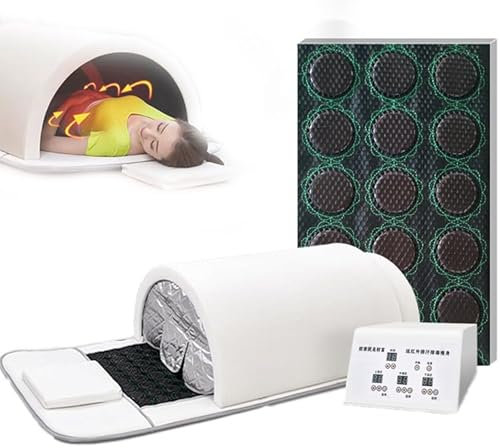 Infrarot Sauna Kuppel für Zuhause,Saunakapsel Trockensauna Professionel Detox Therapie Home Mobile Sauna Tragbare und Faltbar,3-Zonen-Controller,für heißes Schwitzen,Entspannung,Detox,White