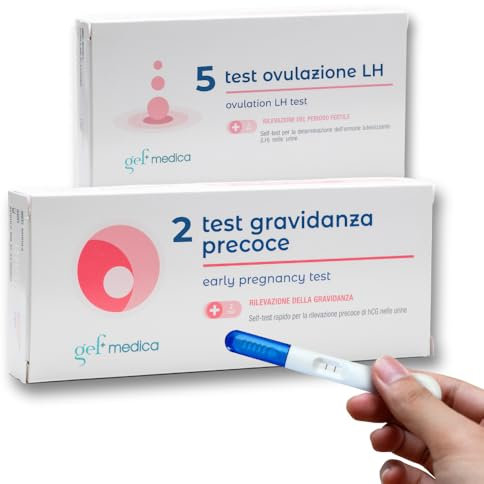 Gef Medica - Kit Fertilità Donna: 2 Test di Gravidanza Ultrasensibili HCG + 5 Test di Ovulazione LH - Monitoraggio Completo per Concepimento e Ciclo Mestruale