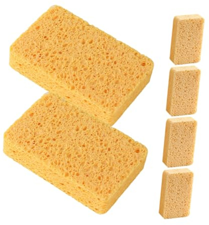 CIYODO 6 Esponjas de Limpieza de Cocina Reutilizables, Color Amarillo, para Fregar Platos y Quitar Grasa y Suciedad Hogar