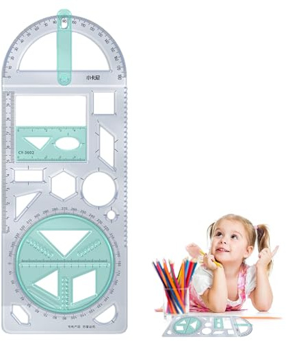 Instruments de mesure ABS – Kit de pochoirs de dessin de précision avec motifs assortis, règle multifonction pour travaux manuels ou planification | Ensemble d'outils pratiques pour artistes