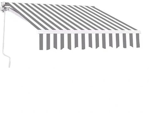 Gelenkarmmarkise mit Handkurbel 2x1.5m, 2.5x2m, 3x2.5m, Manueller Sonnenschutz, Terrassenmarkise, Sonnenmarkise Winkel Längeinstellung, Alu/Polyester, für Außenterrassen Balkone