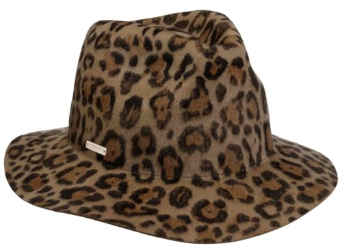 Seeberger Fedora Wollhut mit Leomuster Damenhut Stoffhut Damen - Herbst-Winter Winter