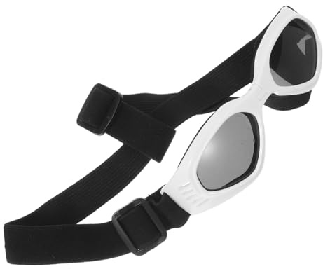 HIAKDOFT Haustier Sonnenbrille Hundebrille Für Kleine Hunde Sonnenbrillen Für Haustiere Brille Für Haustier wasserdichte Hundeteilbrille Outdoor-Brille Für Hunde Haustierbrille Weiß Plastik