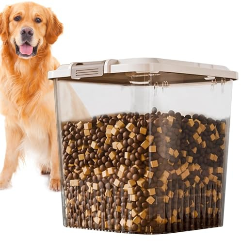 Lpoppcx Conteneurs de Stockage pour Aliments pour Animaux,Bac À Collations Avec Couvercle Hermétique | Récipient Transparent pour Céréales Cuisine Animaux Domestiques Voyage Camping