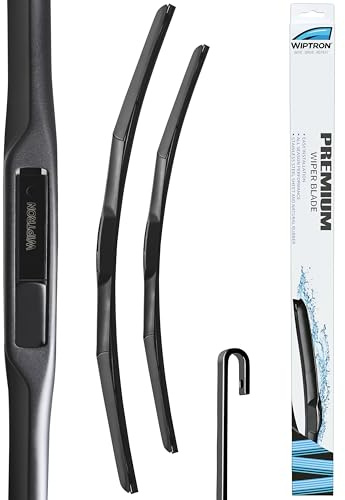 Wiptron Premium Wiper Blade Set fits: MAZDA 6 Saloon (Dec 2012 To 2018) Durable, Aerodynamic Front Wiper Blades with Consistent All-Climate Efficiency