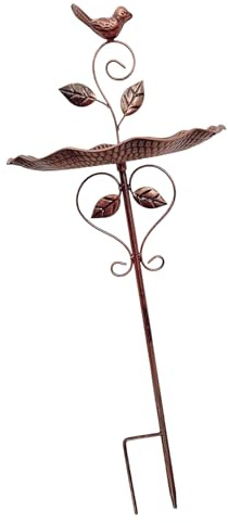 Geavonyg Rostfreie Handgefertigte Blumentöpfe Aus Metall Mit Eingebauter Vogelfutterschale Gartendekoration Vintage Stil Für Den Außenbereich Rostbeständiger Eisenpflanzer