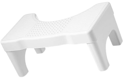 TOVINANNA Tabouret de Toilette pour Confort et Sécurité en Pp Blanc Antidérapant Design Simple Repose-pieds Ergonomique pour Salle de Bain Familiale