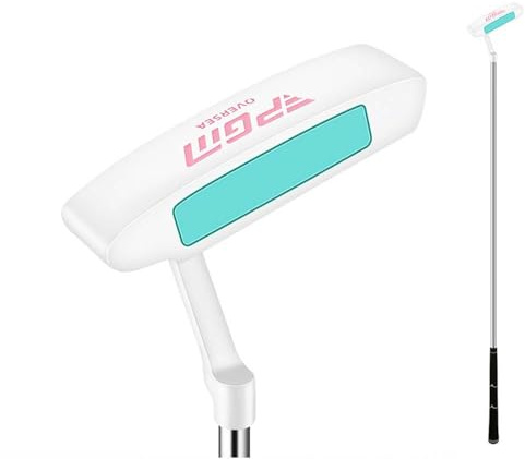 Palos de Golf Putter Mano Izquierda/Derecha Hombres Mujeres Práctica para Principiantes de una línea Forma Putters de Golf Varilla de Empuje (Correcto,Blanco)